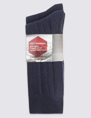 2 Pair Pack Wool Rich Thermal Socks